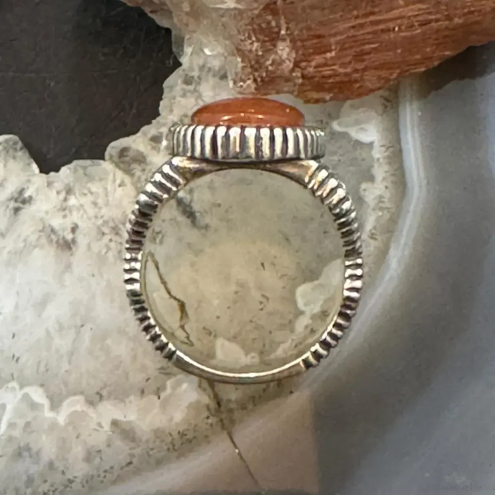 Carolyn Pollack Sterling Silver Oval Carnelian Decorated Ring Size 6.5 For Women - Picture 8 of 10